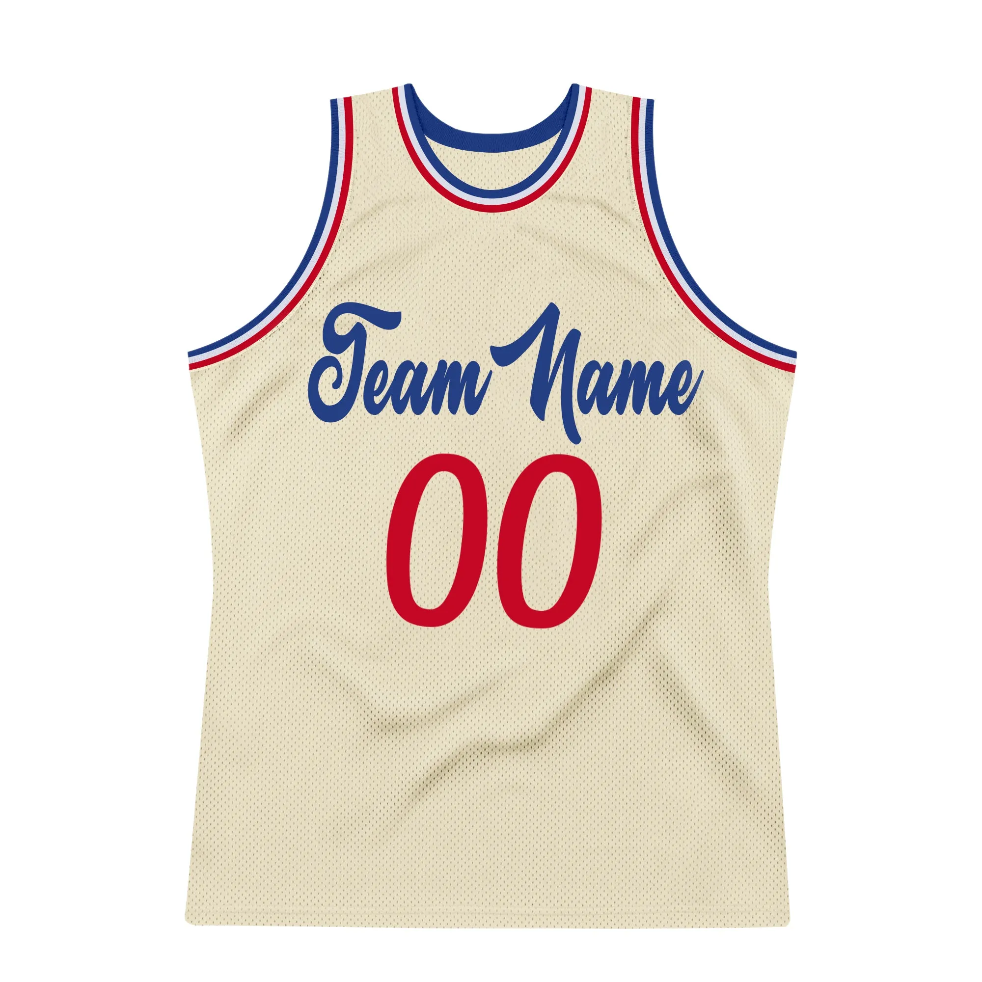 Custom Cream Red-Royal Authentic Throwback Basketball Jersey