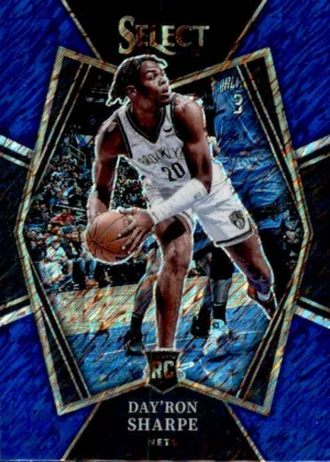 Dav'Ron Sharpe, RC, Premier Level Shimmer Prizm, 2021-22 Panini Select Basketball NBA