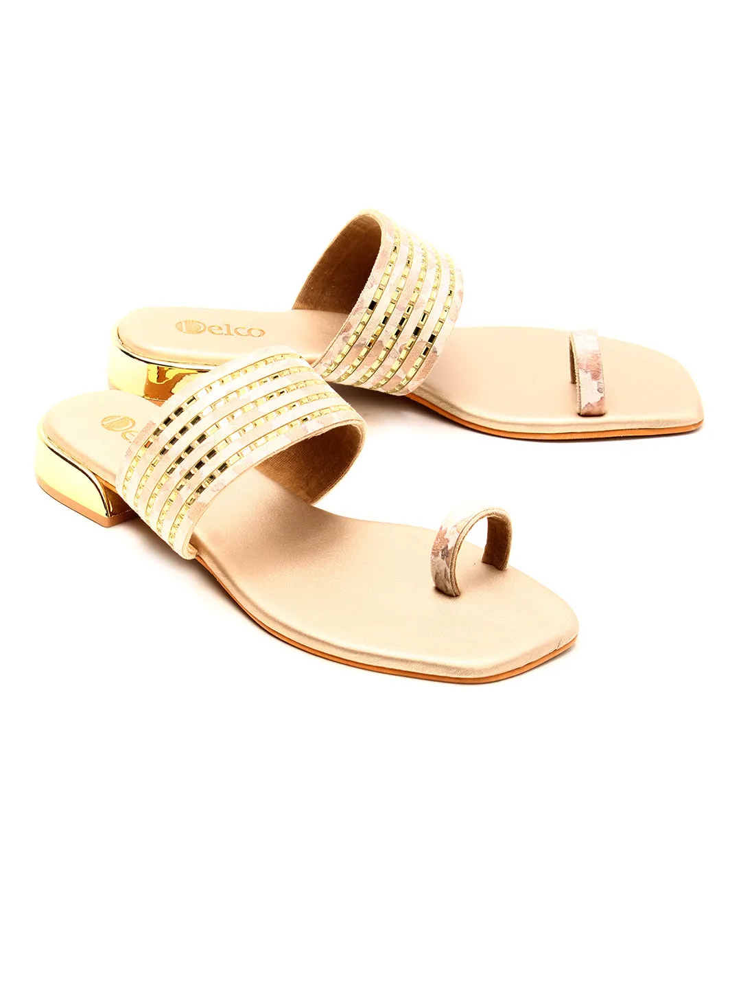 Delco Fancy Evening Wear Block Heel Slip-Ons