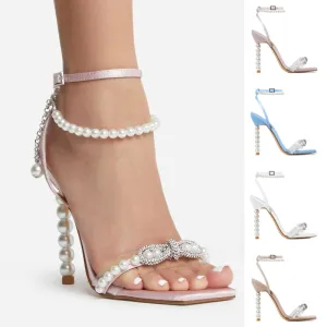 Elegant Pearl-Embellished Pointed-toe Stiletto Women's Shoes