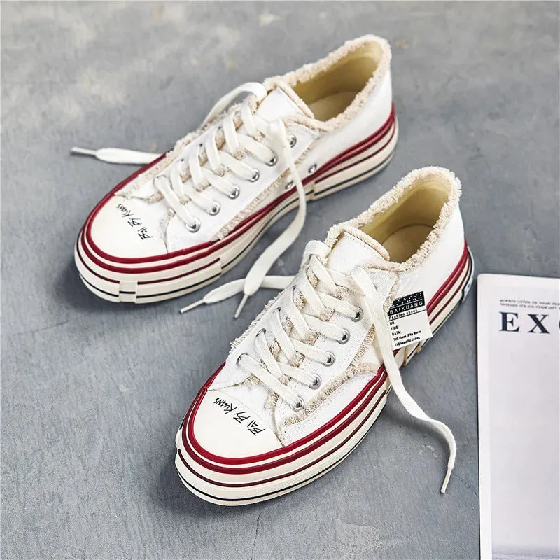 Fashion Canvas Upper Color Block Sneakers