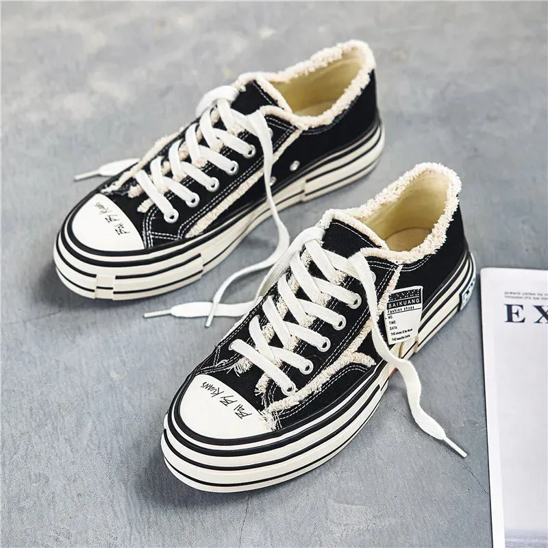 Fashion Canvas Upper Color Block Sneakers