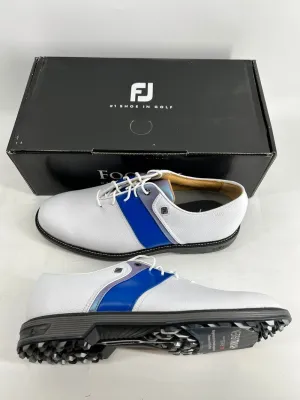 Footjoy Myjoys Premiere Series Packard Spikeless Golf Shoes White Blue 10 M