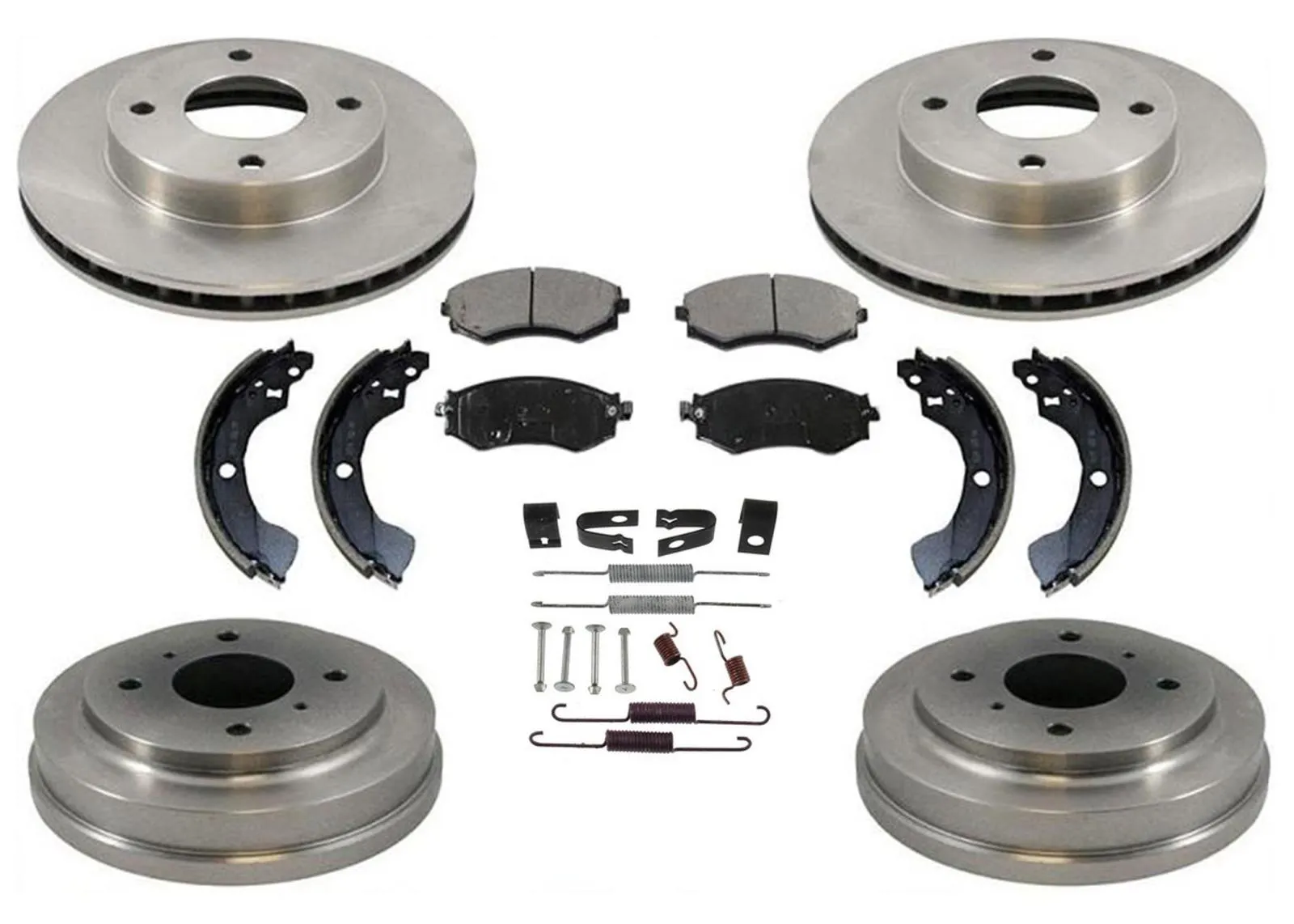 Front Rotors Brake Pads Rear Drums Brake Shoes for Nissan Sentra 1.8L 00-01