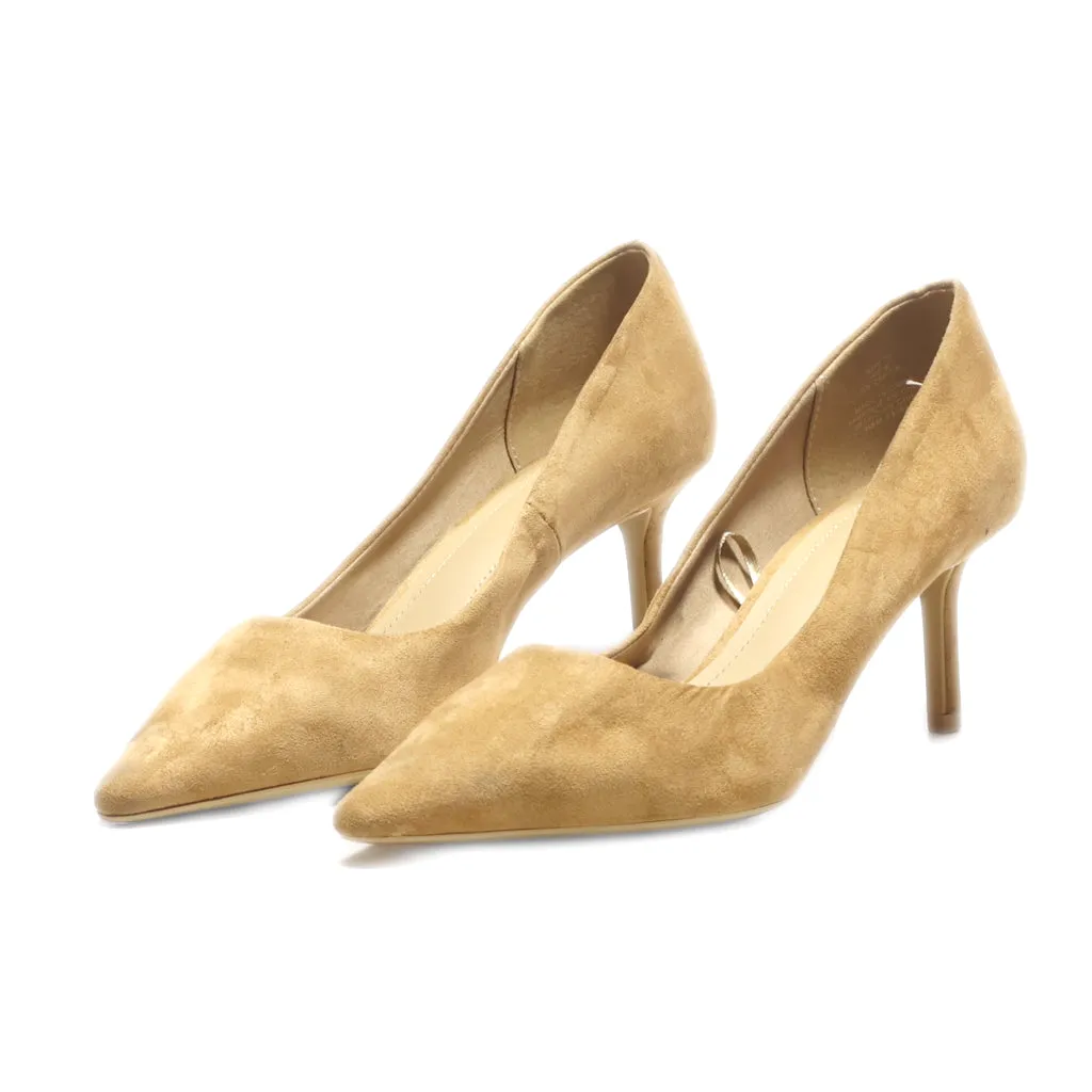 H&M Mid-Heel Shoes Suede Brown Colour For Women