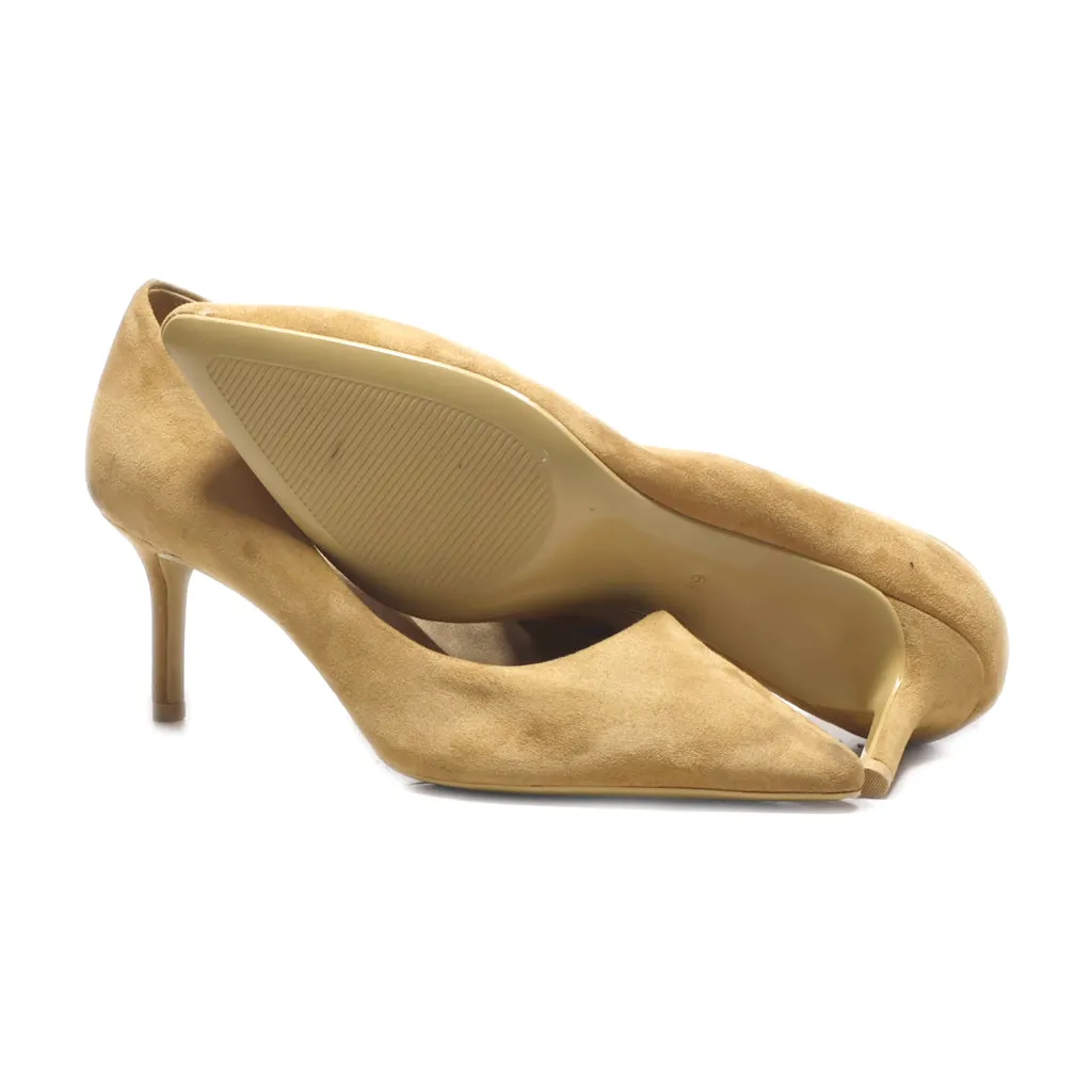 H&M Mid-Heel Shoes Suede Brown Colour For Women