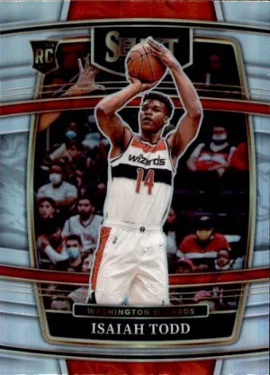 Isaiah Todd, RC, Concourse Silver Prizm, 2021-22 Panini Select Basketball NBA