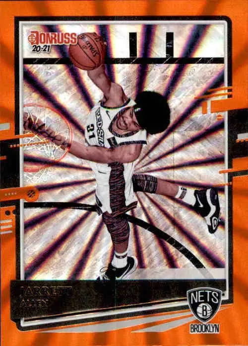 Jarrett Allen, Orange Laser Parallel, 2020-21 Panini Donruss Basketball NBA