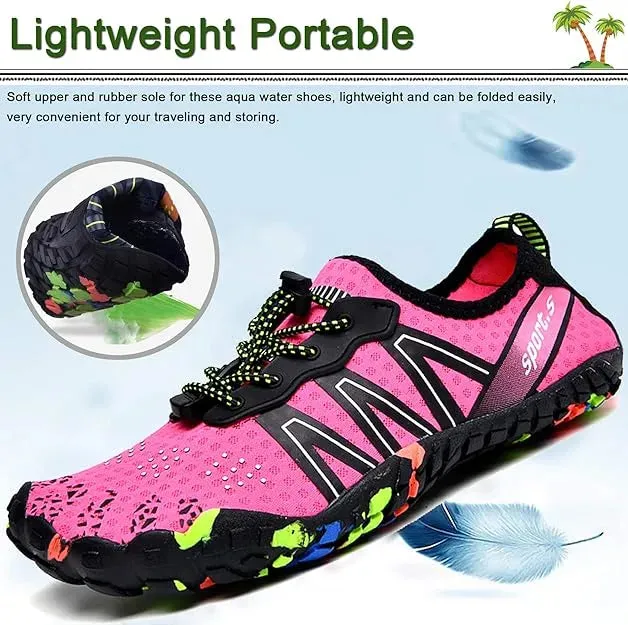 JETSKI-Water Shoes Men/Women Sneakers Barefoot Outdoor Beach Sandals Upstream Aqua Shoes Quick-Dry River Sea Diving Swimming-PINK