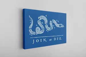 Join Or Die Canvas | Join Or Die Royal Blue Wall Canvas