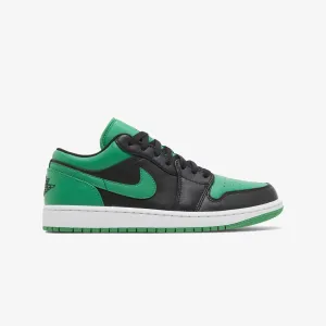 Jordan | AIR JORDAN 1 LOW  { BLACK/BLACK-LUCKY GREEN-WHITE