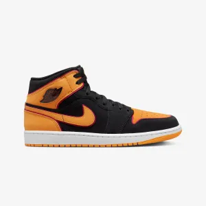 Jordan | AIR JORDAN 1 MID SE  { BLACK/VIVID ORANGE-CARDINAL RED-WHITE