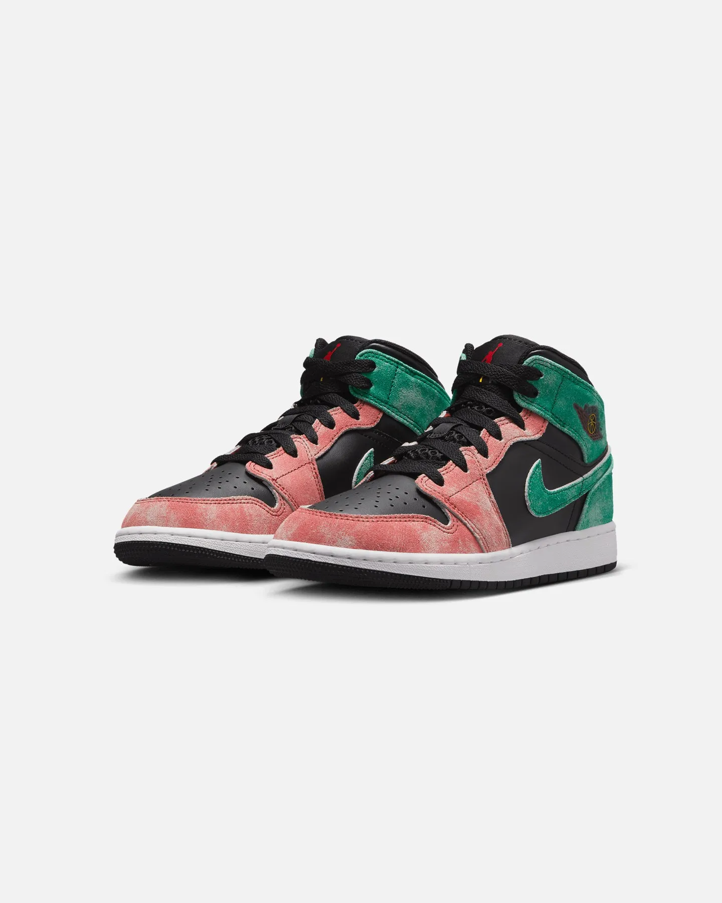 Jordan Kids' Air Jordan 1 Mid SE (GS) Black/Pine Green