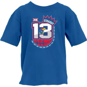 Kansas Jayhawks 13 Straight Basketball Conf Champions Crown YOUTH T-Shirt