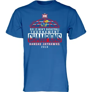 Kansas Jayhawks 2018 Big 12 Tournament Champions Locker Room Blue T-Shirt