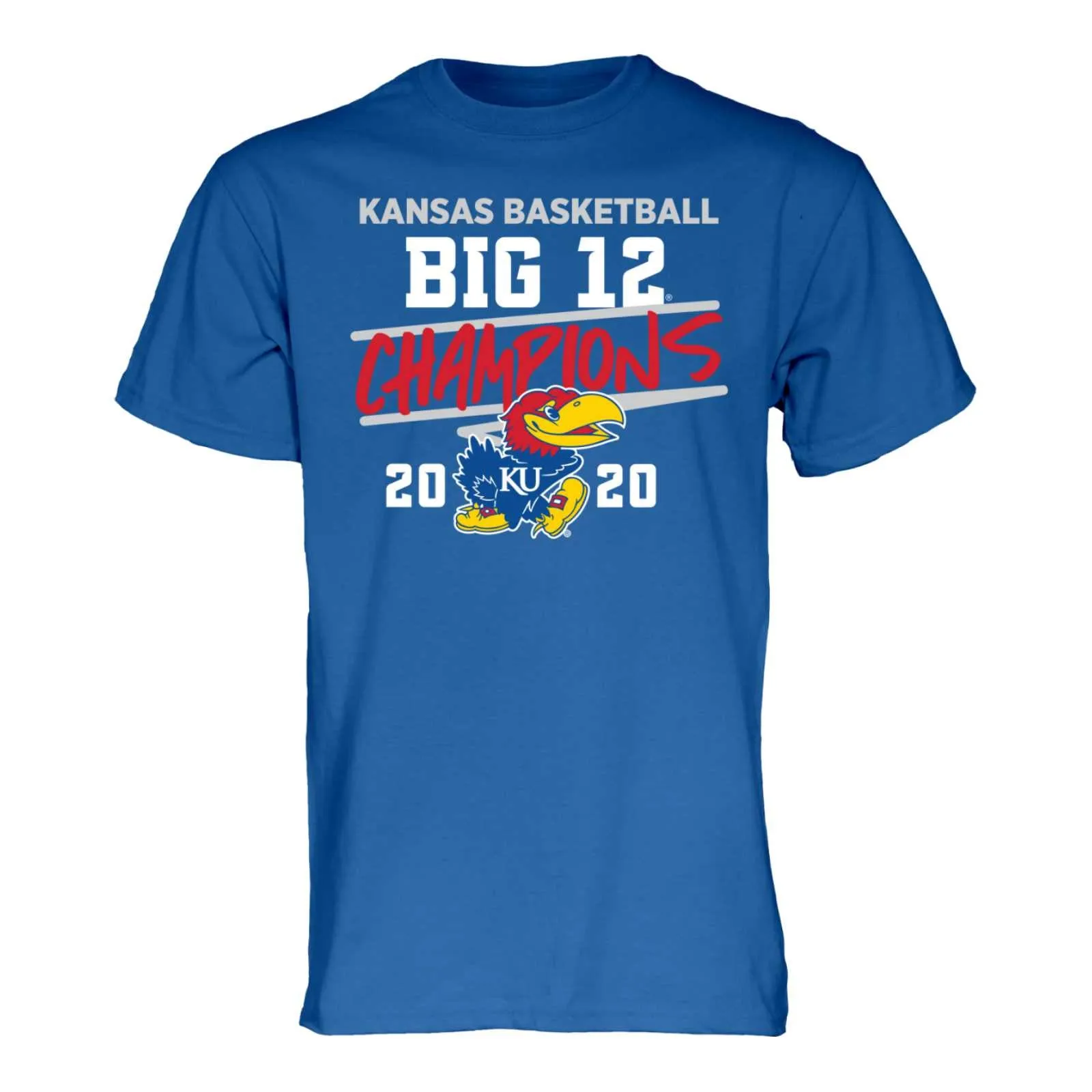 Kansas Jayhawks 2020 BIG 12 Basketball Champions Royal Blue T-Shirt