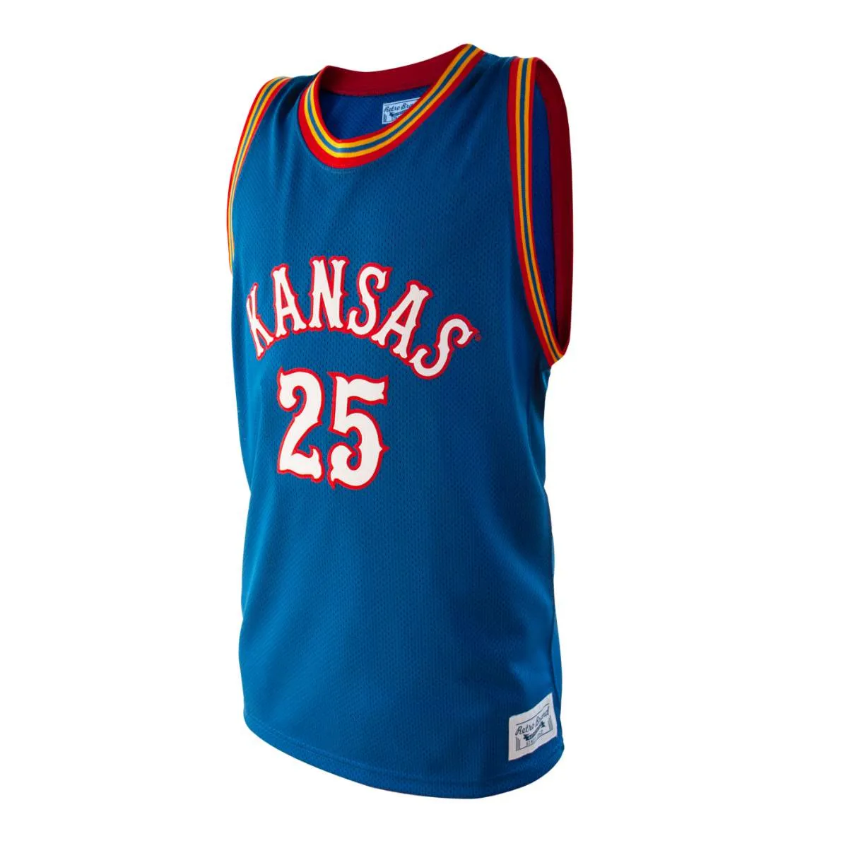 Kansas Jayhawks Danny Manning #25 Retro Brand Authentic Basketball Blue Jersey