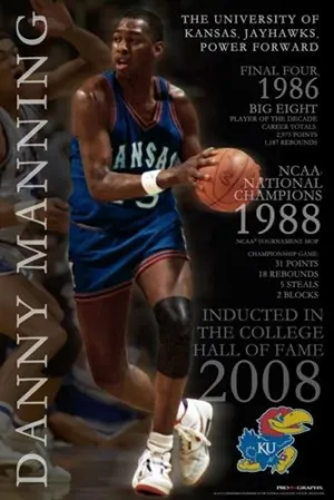 Kansas Jayhawks Limited Edition Tribute to Danny Manning Poster Print 24 x 36