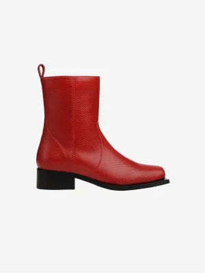 Karel Vegan Apple Leather Ankle Boots | Ruby Red