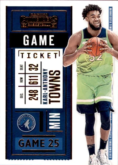 Karl-Anthony Towns, Bronze Foil, 2020-21 Panini Contenders Basketball NBA