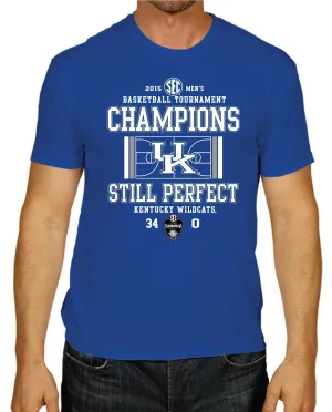 Kentucky Wildcats 2015 SEC Tournament Basketball Champions Blue T-Shirt