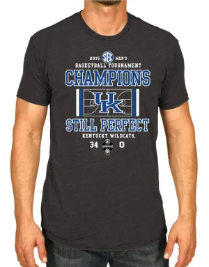 Kentucky Wildcats 2015 SEC Tournament Basketball Champions Gray T-Shirt