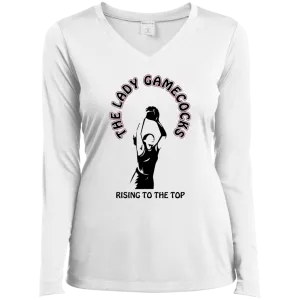 Lady Gamecocks Women's Basketball-Inspired Sport-Tek Ladies' LS Rising To The Top Performance V-Neck T-Shirt