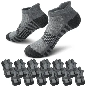 Loritta 12 Pairs Mens Ankle Athletic Low Cut Sports Socks Cushioned Breathable Running Cotton Socks Size 6-9