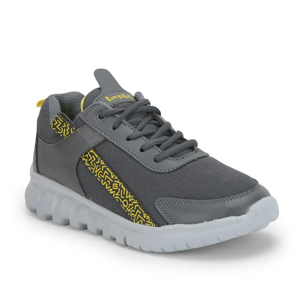 Lucy & Luke (Grey) Sports Lacing Shoes For Kids FELF-EL By Liberty