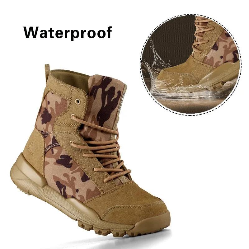 Man's outdoor waterproof anti-skid high top stable leisure hiking boots