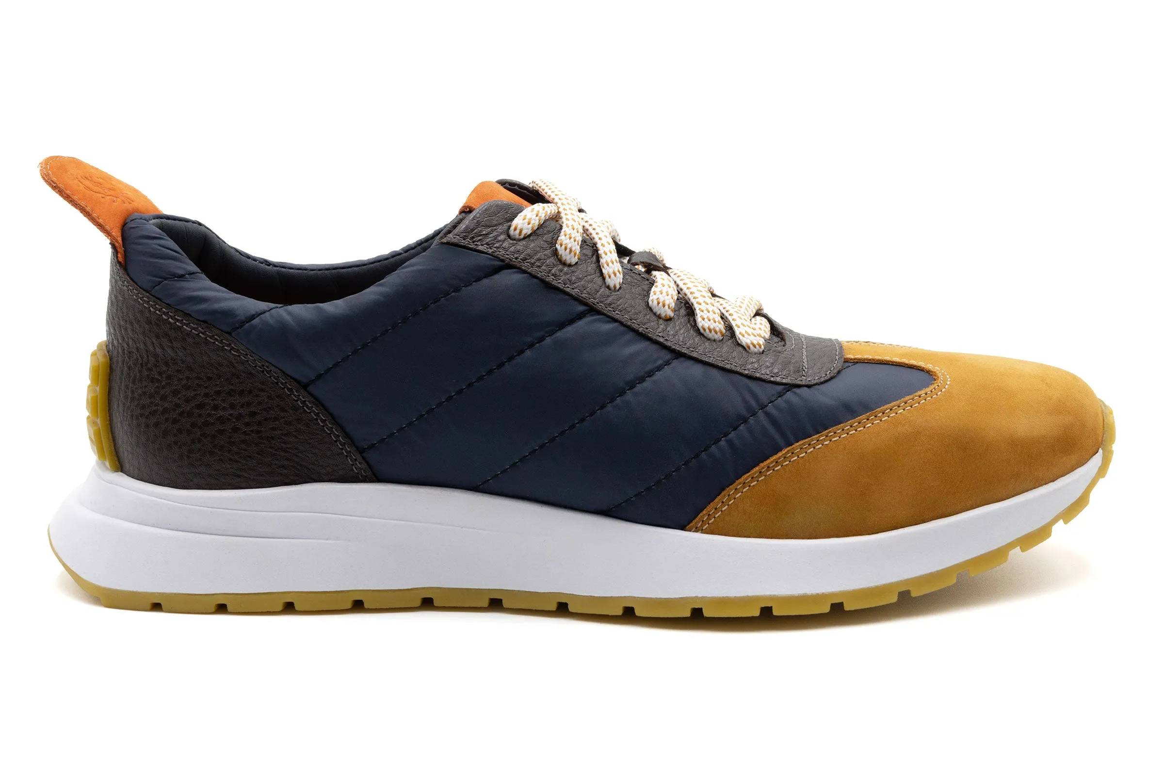 Marathon Lightweight Nylon Sneakers - Navy/Ochre