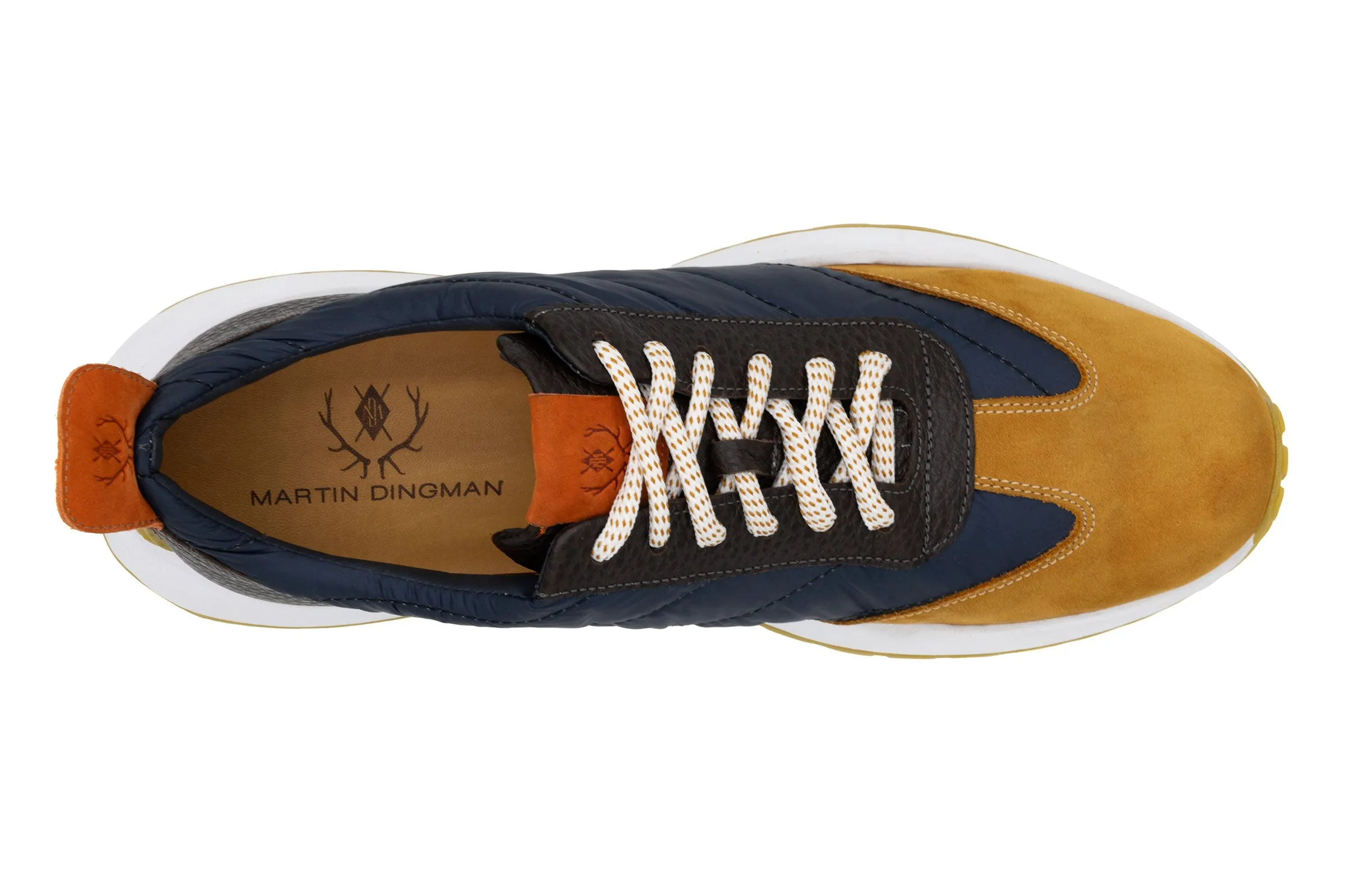 Marathon Lightweight Nylon Sneakers - Navy/Ochre