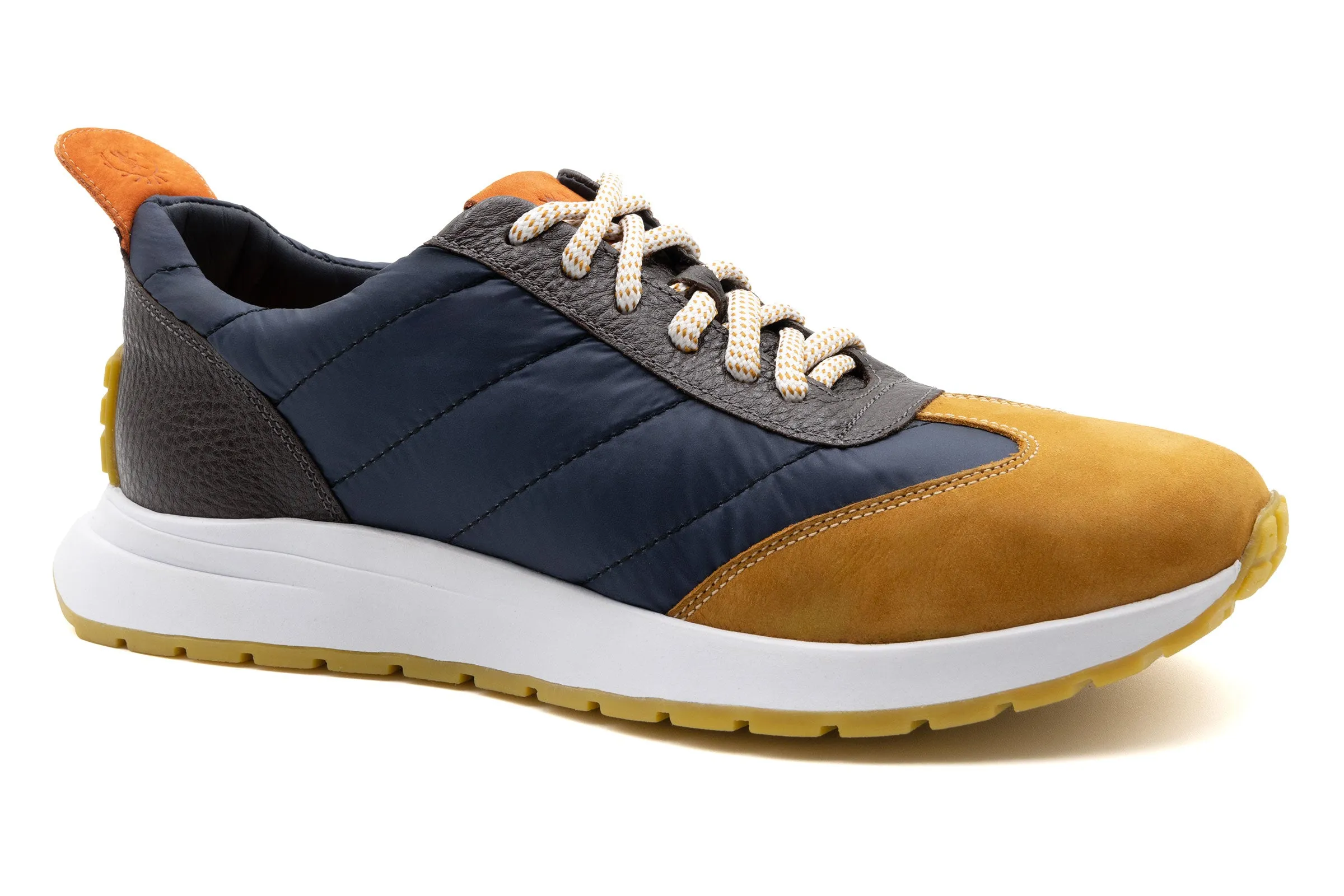 Marathon Lightweight Nylon Sneakers - Navy/Ochre