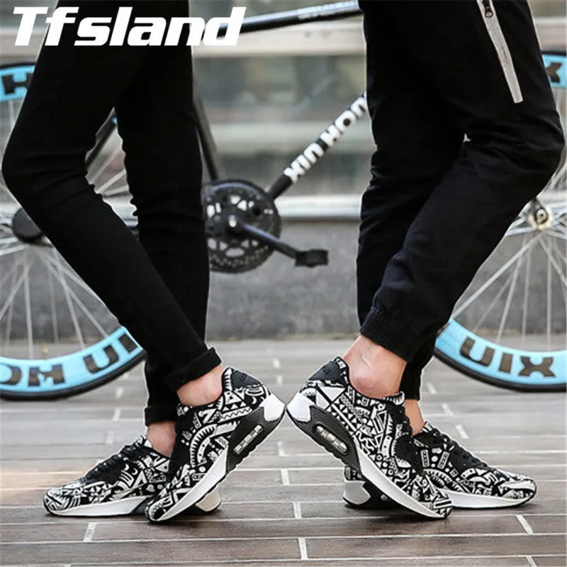 Men Women Sport Air Mesh Breathable Shoes Trainers Unisex Walking Flats Printed Mixed Color Leisure Basketball Shoes Sneakers