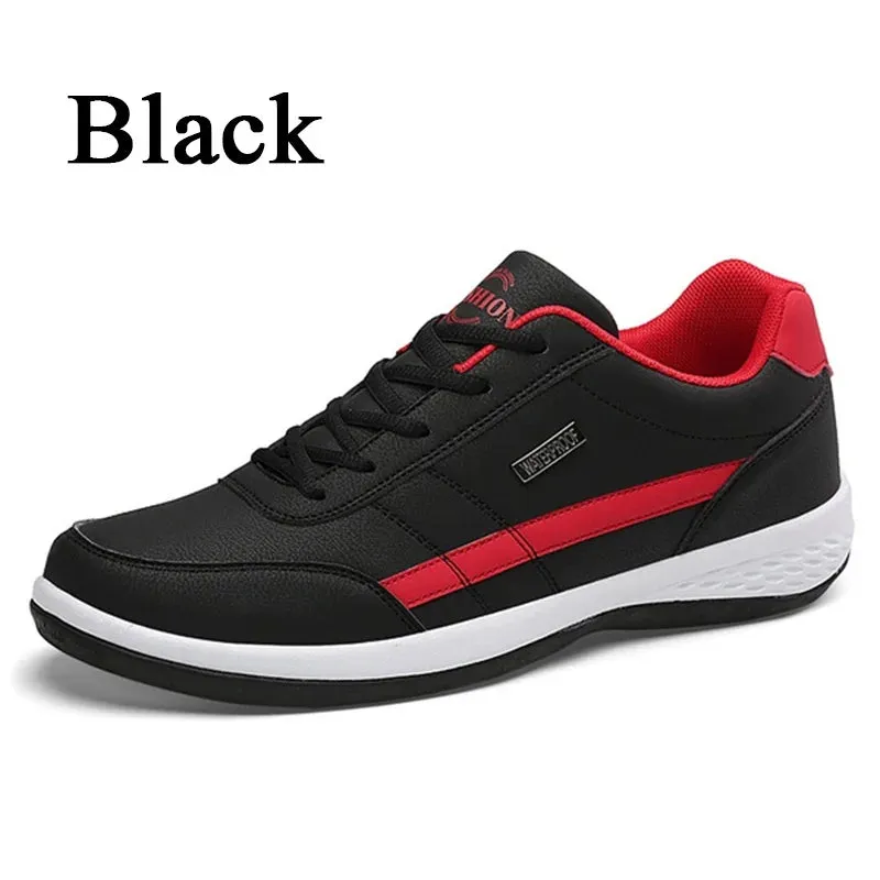 Mens Running Shoes Ourdoor Non-slip Jogging Trekking Sneakers Lace Up Athletic Shoes Comfortable Light Soft Leather Male Sneaker