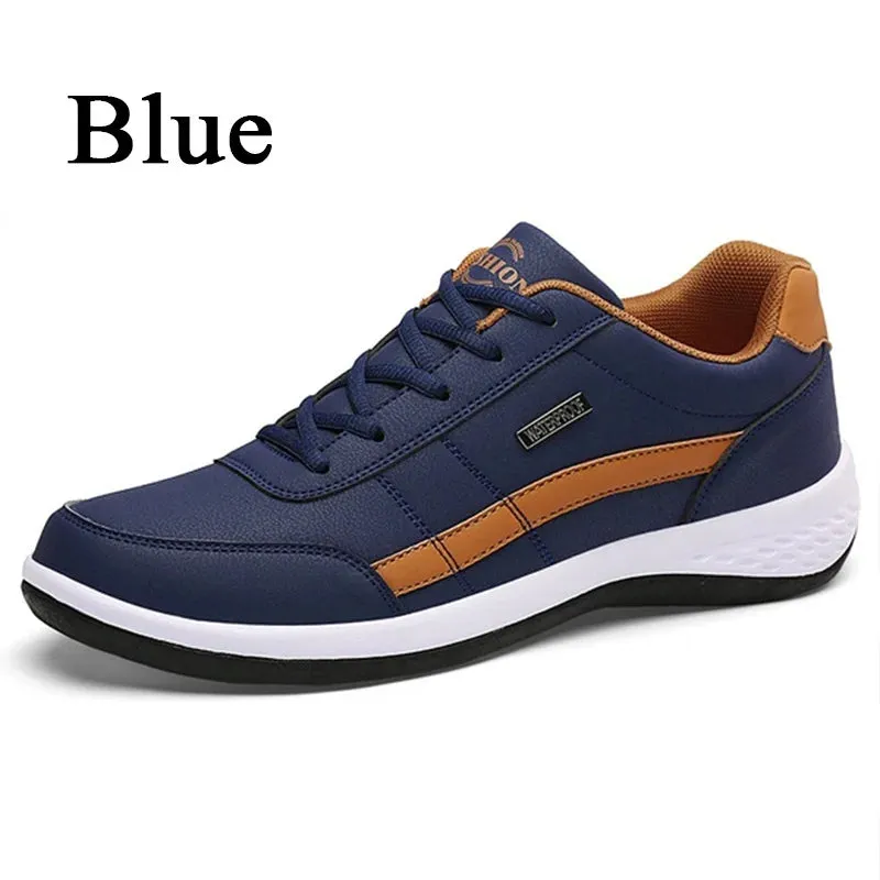 Mens Running Shoes Ourdoor Non-slip Jogging Trekking Sneakers Lace Up Athletic Shoes Comfortable Light Soft Leather Male Sneaker