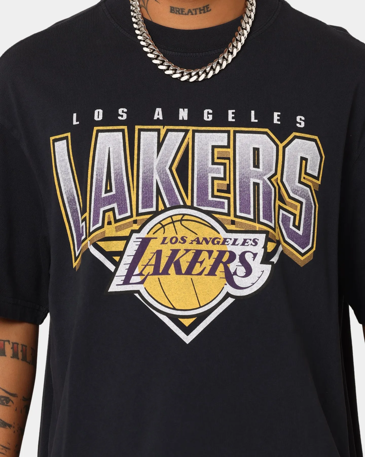 Mitchell & Ness Los Angeles Lakers Metallic Shadow T-Shirt Faded Black