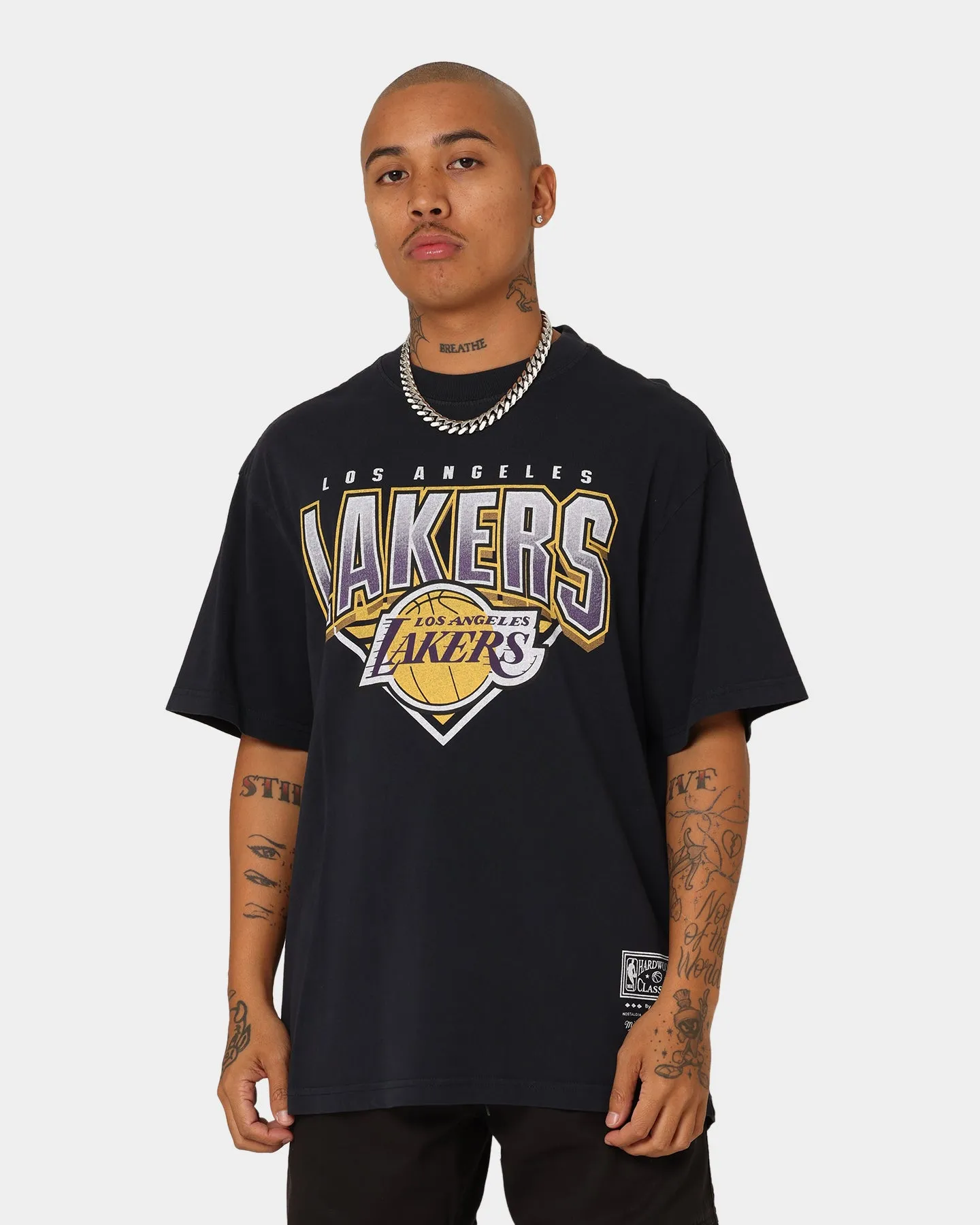 Mitchell & Ness Los Angeles Lakers Metallic Shadow T-Shirt Faded Black