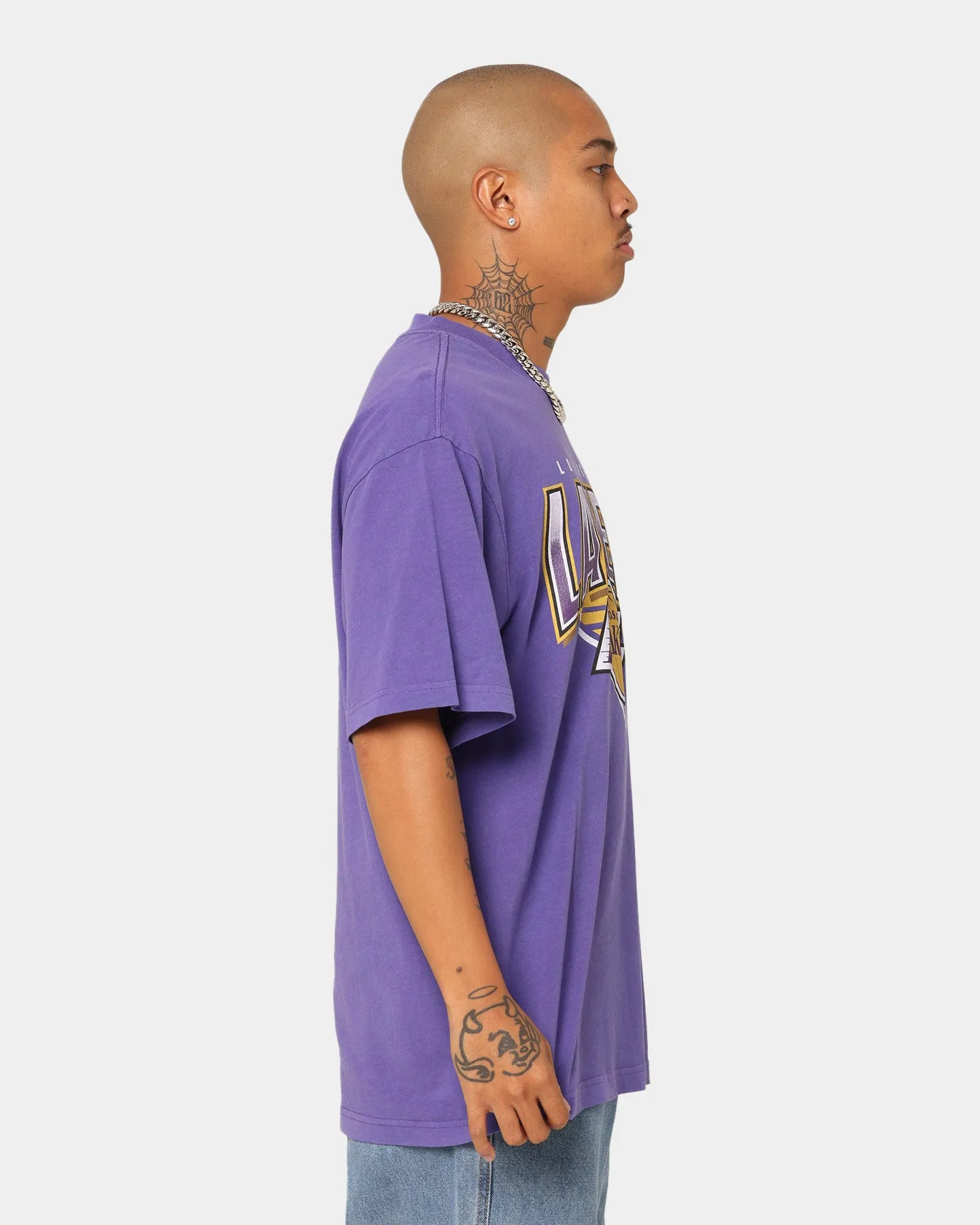 Mitchell & Ness Los Angeles Lakers Metallic Shadow T-Shirt Faded Purple