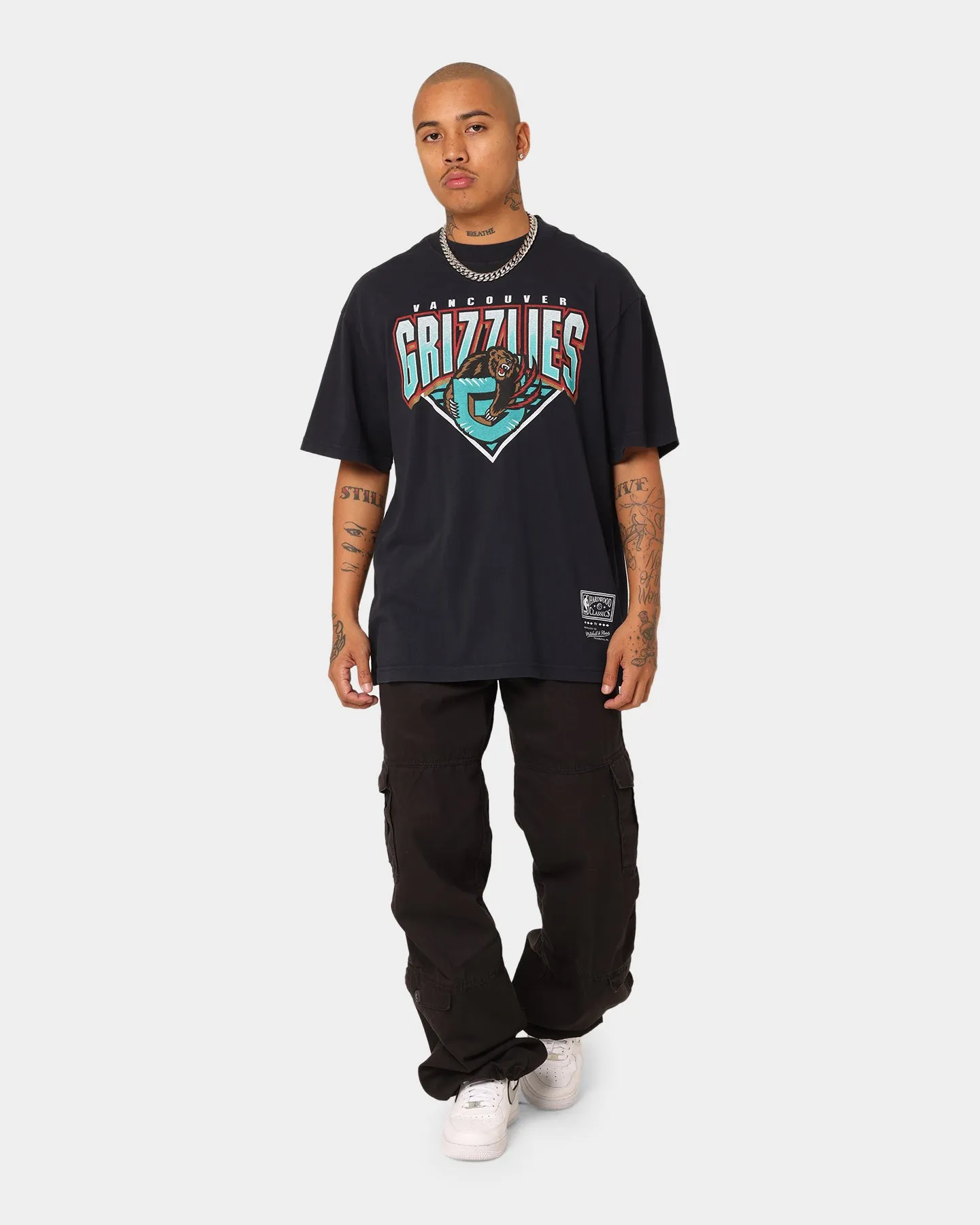 Mitchell & Ness Vancouver Grizzlies Metallic Shadow T-Shirt Faded Black