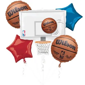 NBA Wilson Basketball Balloon Bouquet | 5 pcs