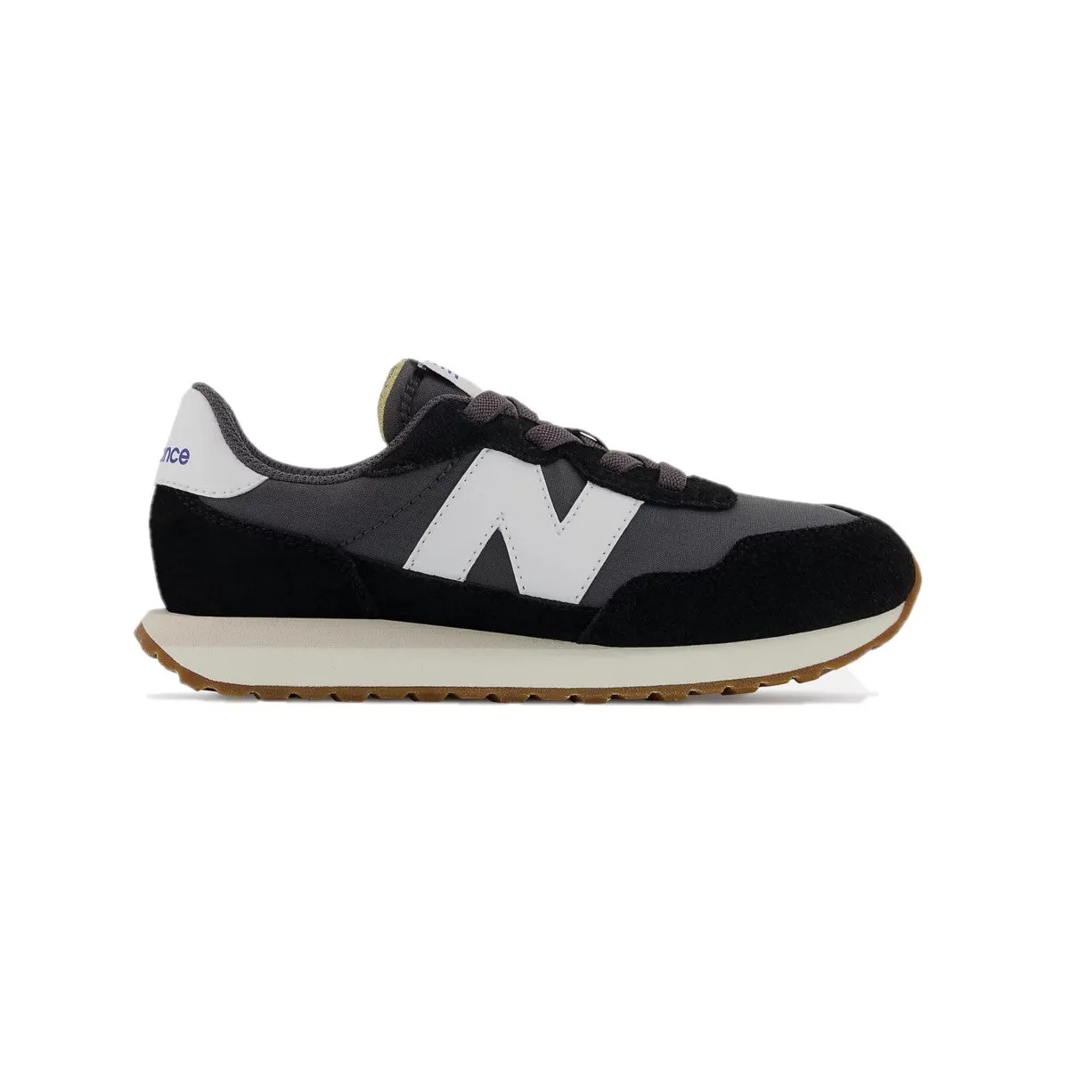 NEW BALANCE GS237PF-M 237 (GS237V1) JR'S (Medium) Black Suede & Mesh Running Shoes