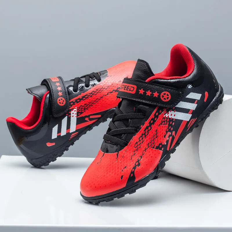 New Kids' Soccer Shoes, TF Studs, Magic Tape, Training