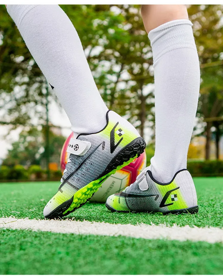 New Kids' Soccer Shoes, TF Studs, Magic Tape, Training