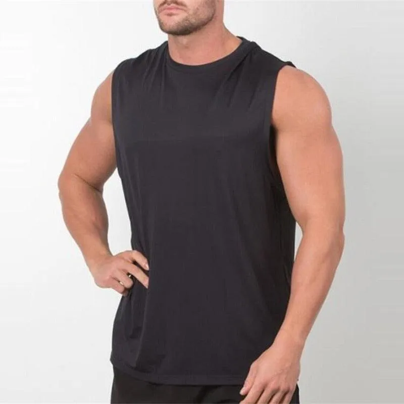 New Plain Tank Top - Men Gyms Stringer Sleeveless Shirt Fitness Clothing (TM7)