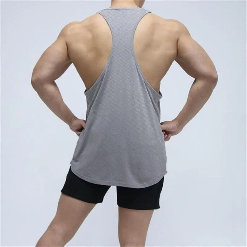 New Summer Brand Vest Mesh Gym Clothing - Mens Tank Tops Sleeveless Shirt - Bodybuilding Equipment Fitness Men's Stringer Tank Top (TM7)(1U101)(1U100)