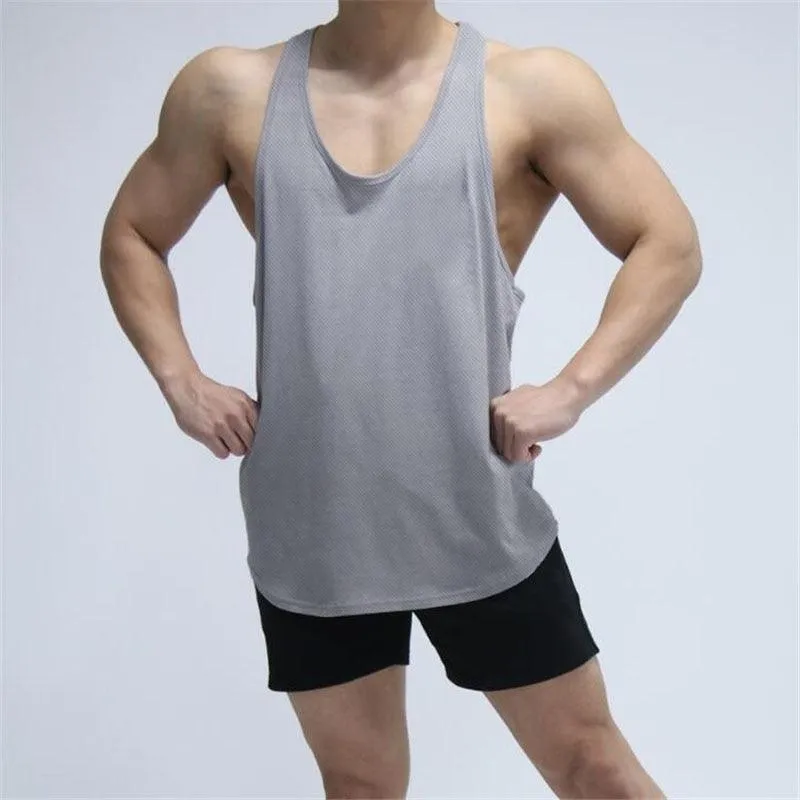 New Summer Brand Vest Mesh Gym Clothing - Mens Tank Tops Sleeveless Shirt - Bodybuilding Equipment Fitness Men's Stringer Tank Top (TM7)(1U101)(1U100)