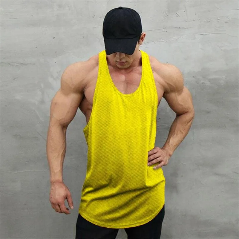 New Summer Brand Vest Mesh Gym Clothing - Mens Tank Tops Sleeveless Shirt - Bodybuilding Equipment Fitness Men's Stringer Tank Top (TM7)(1U101)(1U100)