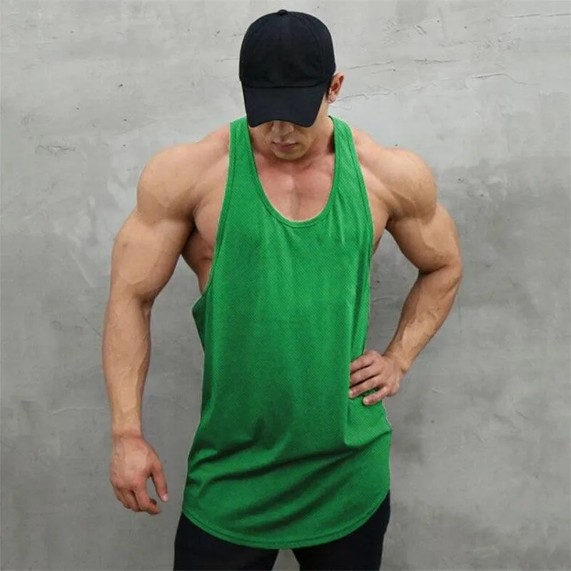 New Summer Brand Vest Mesh Gym Clothing - Mens Tank Tops Sleeveless Shirt - Bodybuilding Equipment Fitness Men's Stringer Tank Top (TM7)(1U101)(1U100)