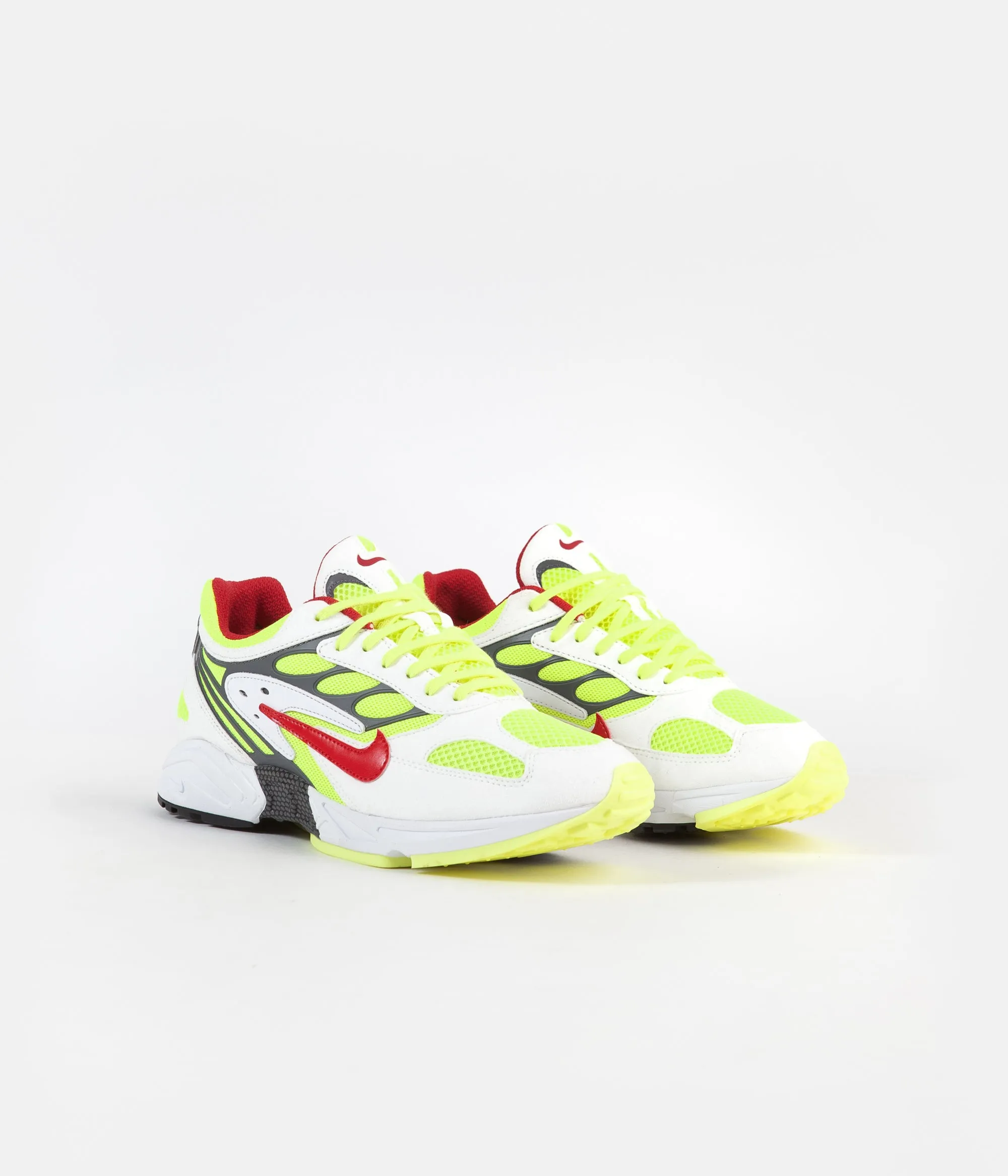 Nike Air Ghost Racer Shoes - White / Atom Red - Neon Yellow - Dark Grey